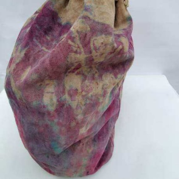 Prada XL suede Leather Bag backpack size tie dyed gray purple pink blue vintage - Picture 4 of 15